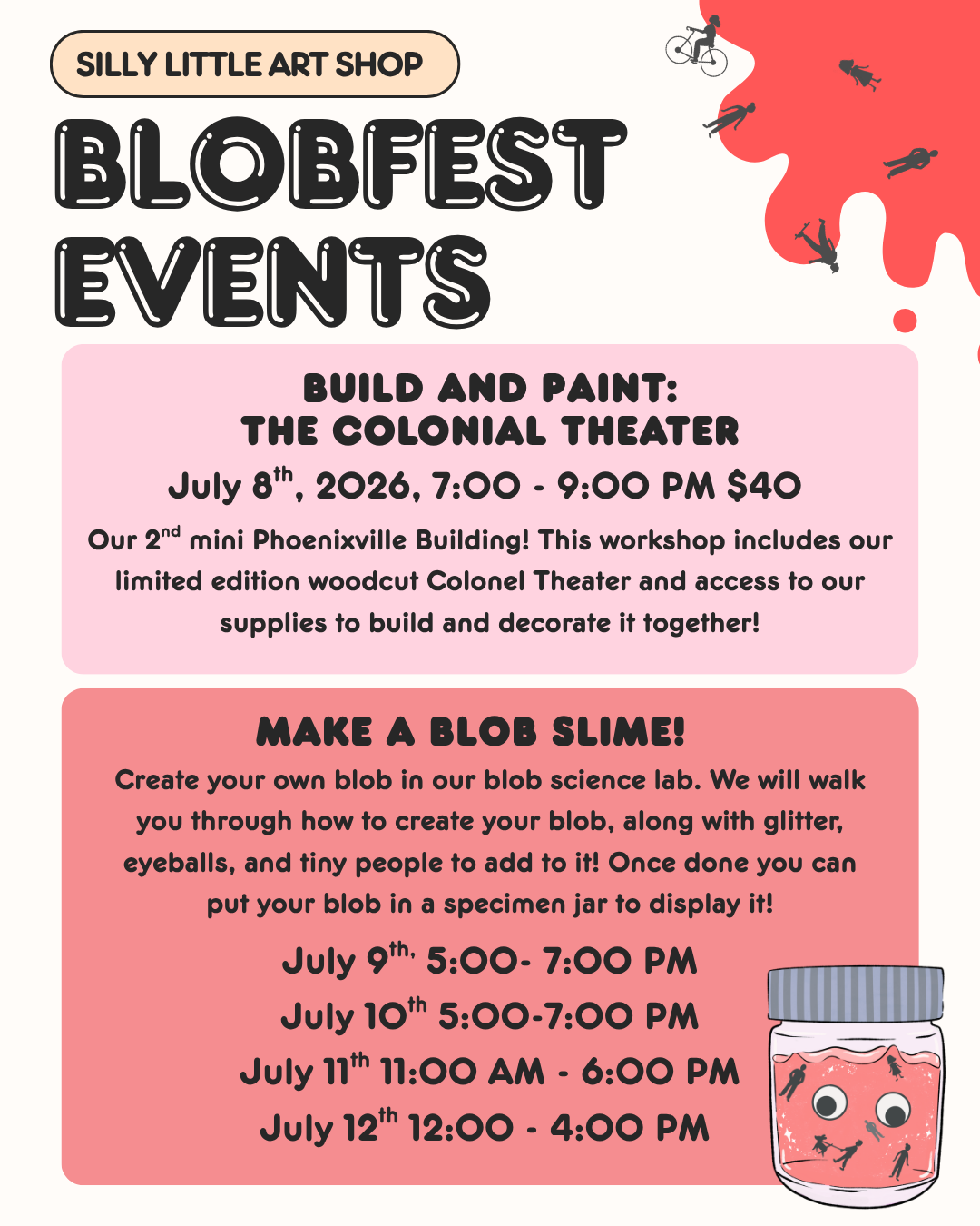 Make A Blob Slime, 7.9.26, register for a time slot