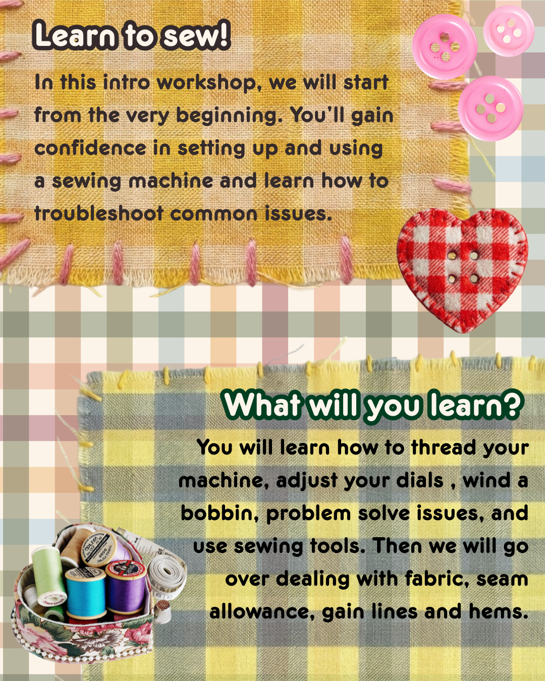 Intro To Sewing, 9.6.26, 5:00 - 7:30 PM
