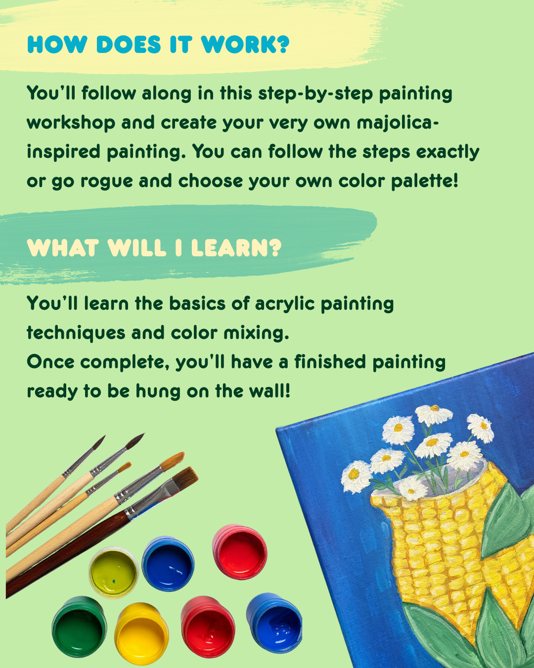 Paint Along - Majolica Pottery, 8.26.26 6:30 - 9:00 PM (21+)