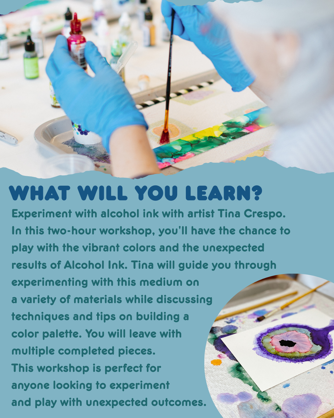 Alcohol Inks with Tina Crespo 4.15, 6:30 - 8:30 PM