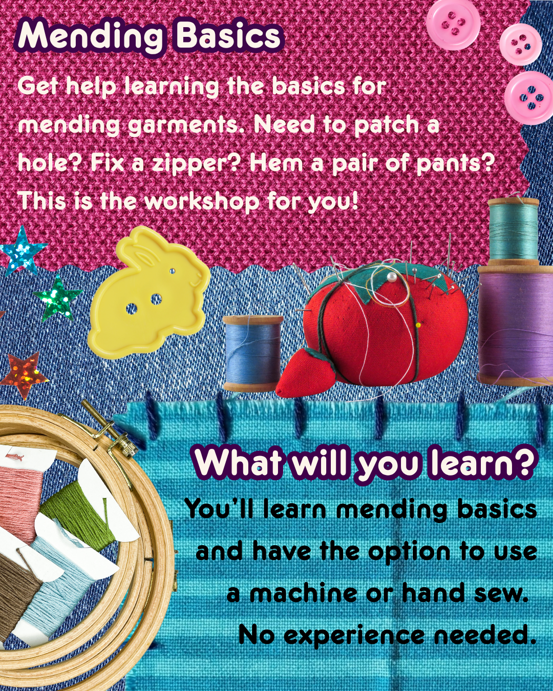 Simple Sew: Mending, 7.21.26, 7:00 - 9:00 PM