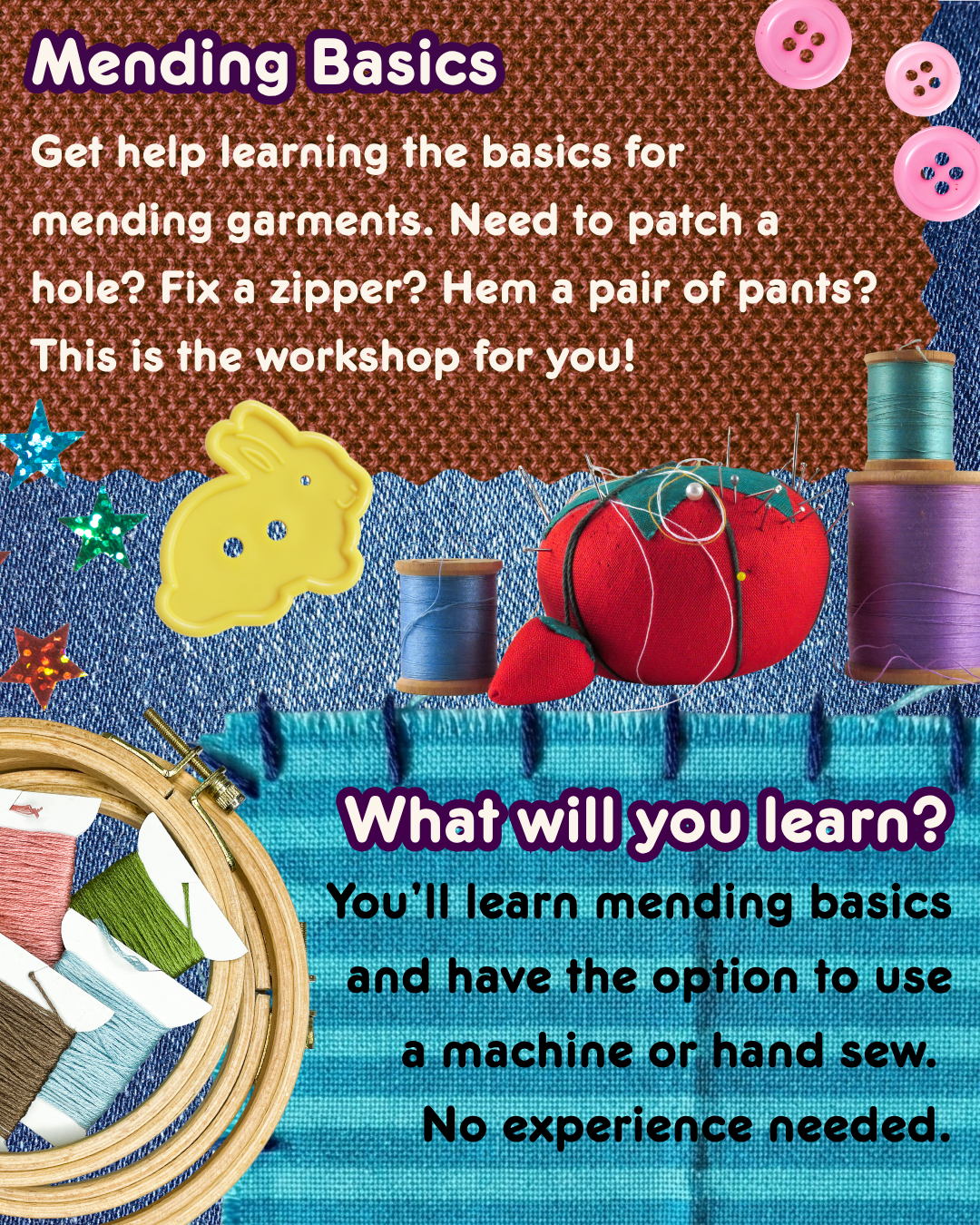 Simple Sew: Mending, 9.7.26, 6:00 - 8:00 PM